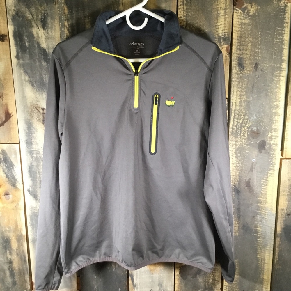 Masters Gray and Yellow Quarter-Zip Sweatshirt